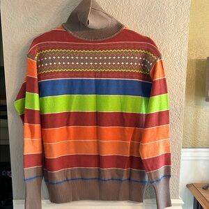 MISSLOOK Colorful Striped Turtleneck Sweater L.  Super soft